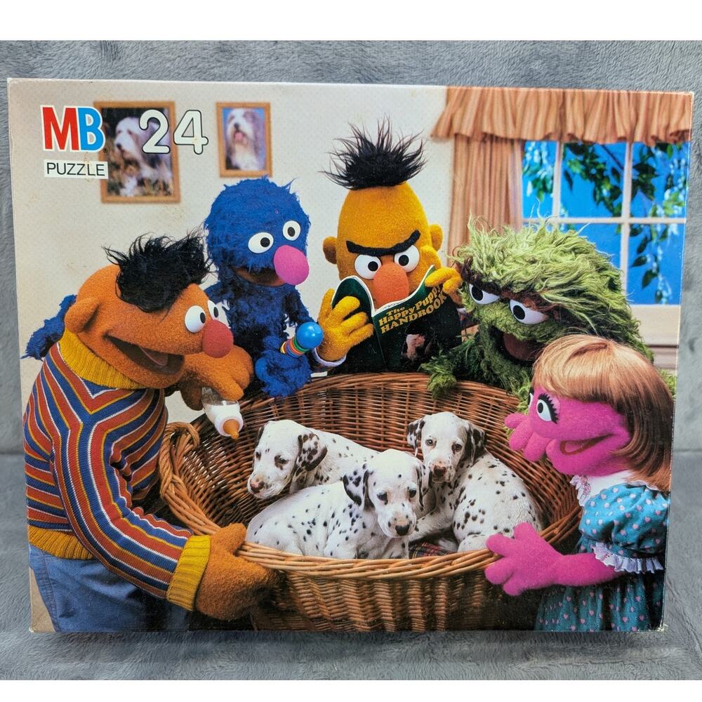 Sesame street 24 piece Jim Henson 1991 puzzle Grover Ernie Bert Oscar *COMPLETE*